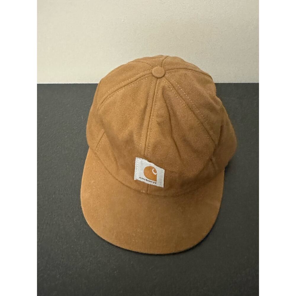 Vintage Carhartt S Tan Thermolite Ear Flap Winter Cap Quilted Lined Hat USA - Picture 2 of 10